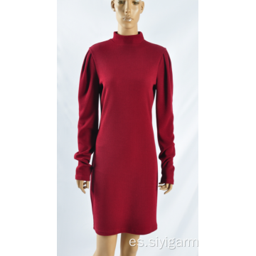 Vestido de invierno rojo rosa para mujer